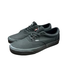 VANS Men's Doheny Canvas Skate Shoes Black on Black Size 8 New